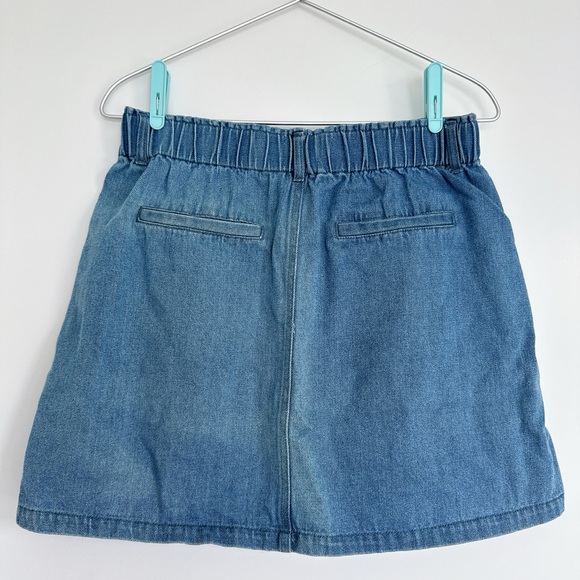 Mini Jean Skirt Pleated Blue Skies Denim with Pockets - Picture 2 of 7